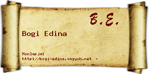 Bogi Edina névjegykártya