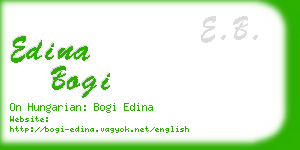 edina bogi business card